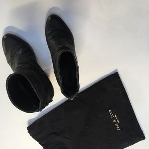 RAG & BONE NEWBURY BLACK LEATHER BOOTIES SIZE 37